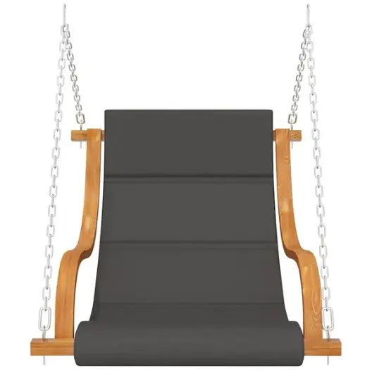 Balancelle en Bois Massif Finition Teck | Coussin Crème & Chaînes Inclus, Sans Cadre Flottea