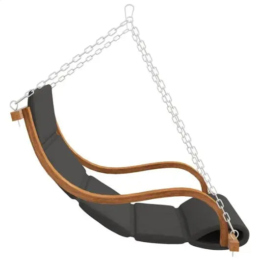 Balancelle en Bois Massif Finition Teck | Coussin Crème & Chaînes Inclus, Sans Cadre Flottea