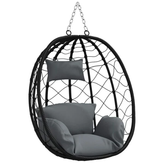 Fauteuil Œuf Suspendu Design Noir