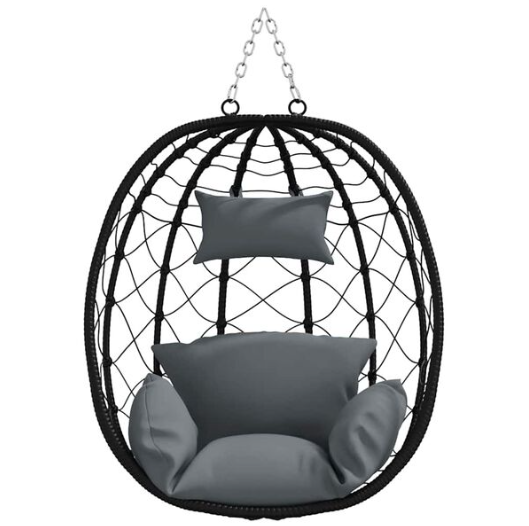 Fauteuil Œuf Suspendu Design Noir