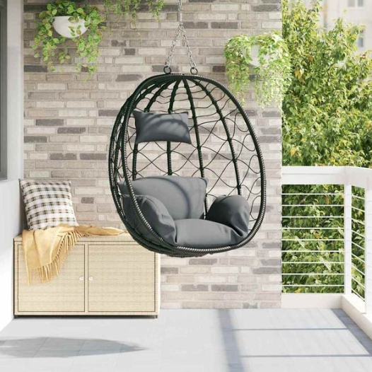 Fauteuil Œuf Suspendu Design Noir