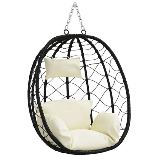 Fauteuil Œuf Suspendu Design Noir