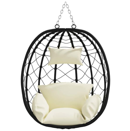 Fauteuil Œuf Suspendu Design Noir