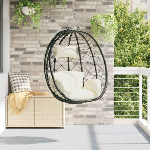 Fauteuil Œuf Suspendu Design Noir