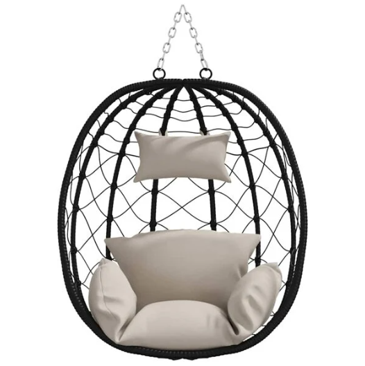 Fauteuil Œuf Suspendu Design Noir