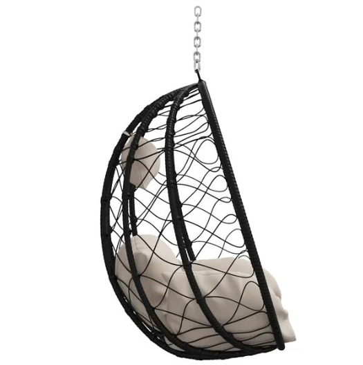 Fauteuil Œuf Suspendu Design Noir