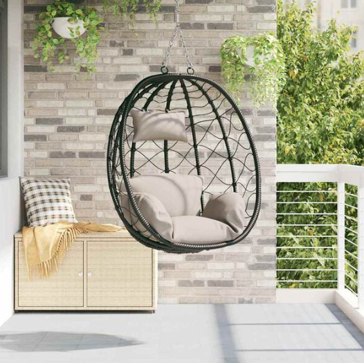 Fauteuil Œuf Suspendu Design Noir