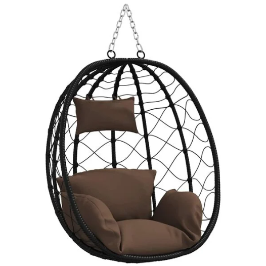 Fauteuil Œuf Suspendu Design Noir