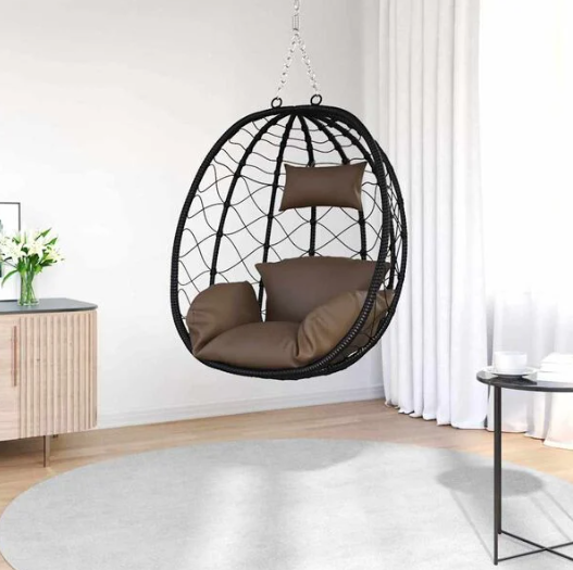 Fauteuil Œuf Suspendu Design Noir
