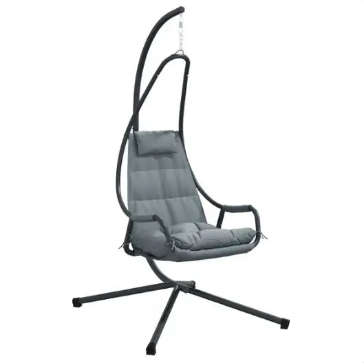 Fauteuil Œuf Suspendu avec Support Acier Beige | Pliable, Coussin Inclus, Intérieur & Extérieur Flottea