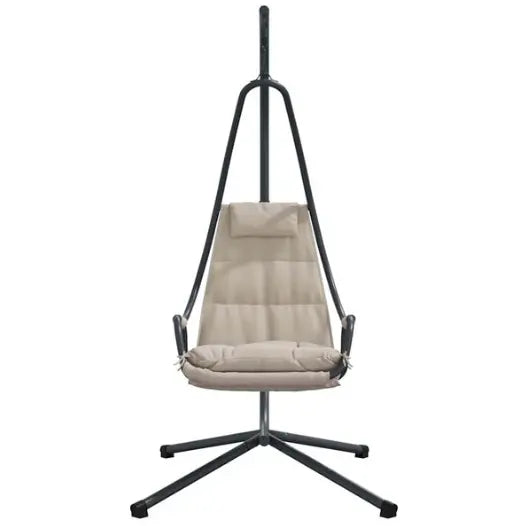 Fauteuil Œuf Suspendu avec Support Acier Beige | Pliable, Coussin Inclus, Intérieur & Extérieur Flottea