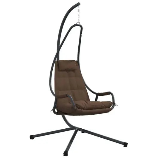 Fauteuil Œuf Suspendu avec Support Acier Beige | Pliable, Coussin Inclus, Intérieur & Extérieur Flottea