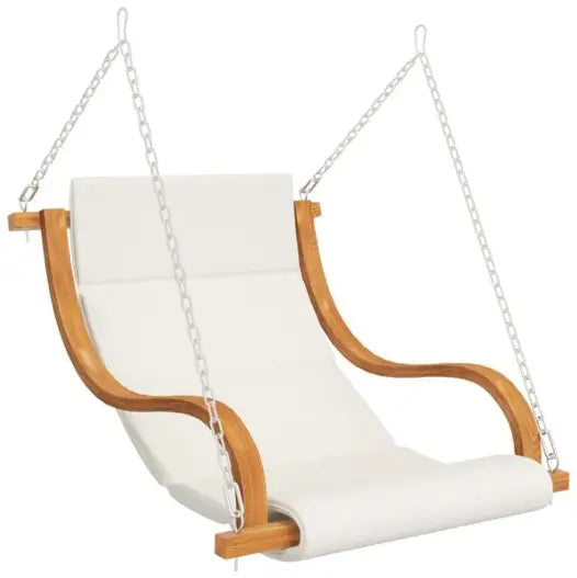 Chaise Balançoire avec Auvent & Coussin en Bois d'Épicéa | Cadre Inclus, Finition Teck Flottea