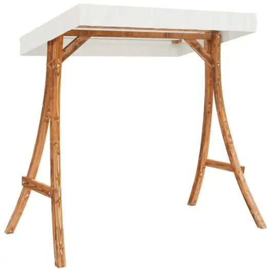 Chaise Balançoire avec Auvent & Coussin en Bois d'Épicéa | Cadre Inclus, Finition Teck Flottea