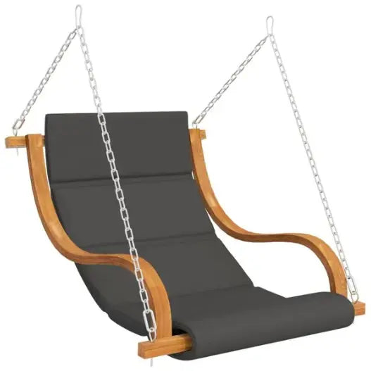 Chaise Balançoire avec Auvent & Coussin en Bois d'Épicéa | Cadre Inclus, Finition Teck Flottea
