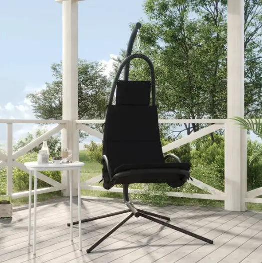 Chaise Balançoire Jardin en Tissu Oxford & Acier | Coussin Gris Foncé, Ergonomique Flottea