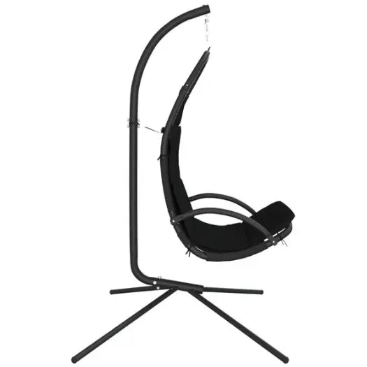 Chaise Balançoire Jardin en Tissu Oxford & Acier | Coussin Gris Foncé, Ergonomique Flottea