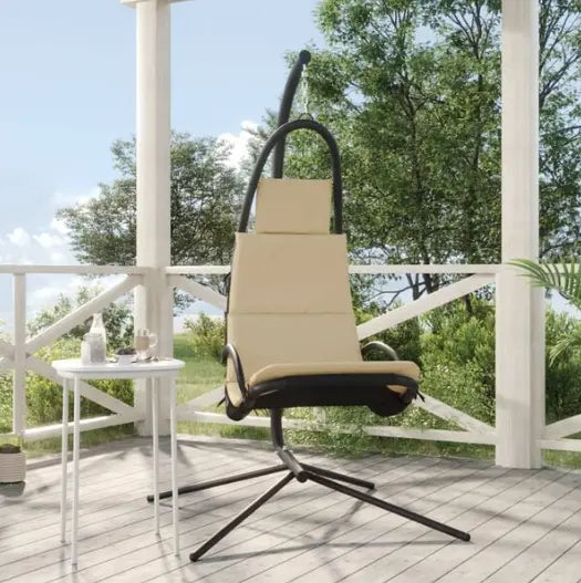 Chaise Balançoire Jardin en Tissu Oxford & Acier | Coussin Gris Foncé, Ergonomique Flottea