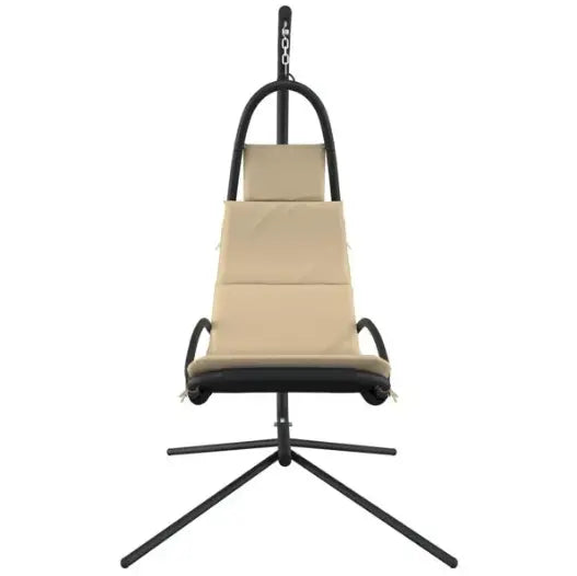 Chaise Balançoire Jardin en Tissu Oxford & Acier | Coussin Gris Foncé, Ergonomique Flottea