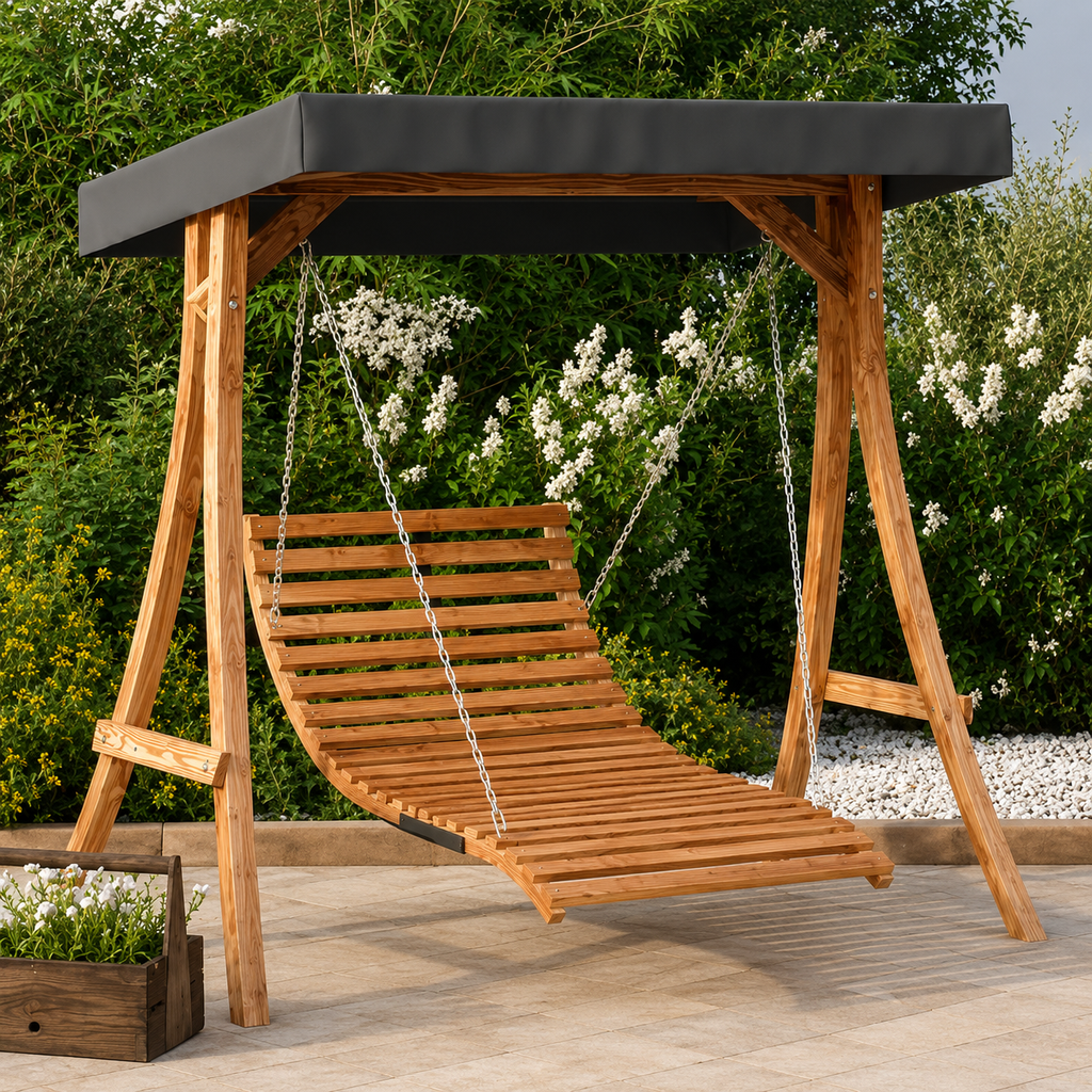 Lit Balançoire en Bois d'Épicéa | Cadre Inclus, Anti-UV Flottea