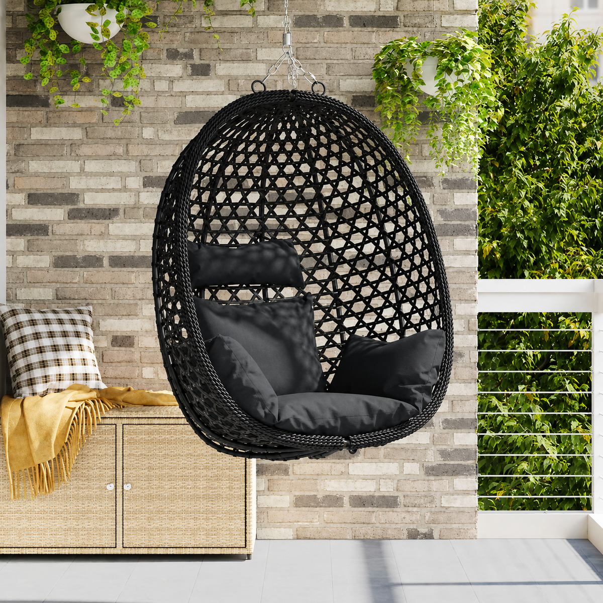 Chaise Suspendue Œuf Pivotante Polyrotin Flottea