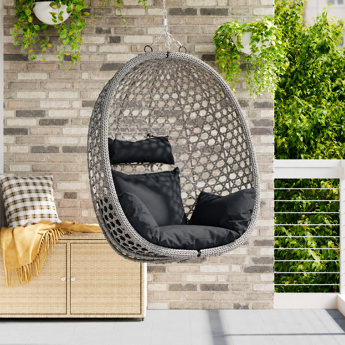 Chaise Suspendue Œuf Pivotante Polyrotin Flottea